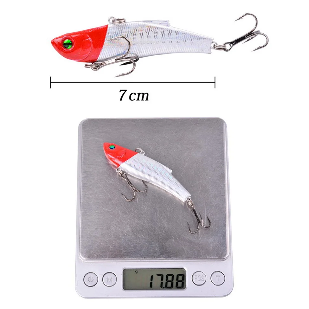 1 uds invierno señuelo para pesca en hielo 7cm/18g hundiendo Isca Artificial Rattlin vibración cebo duro VIB Crankbait triple ganchos de - imagen 2
