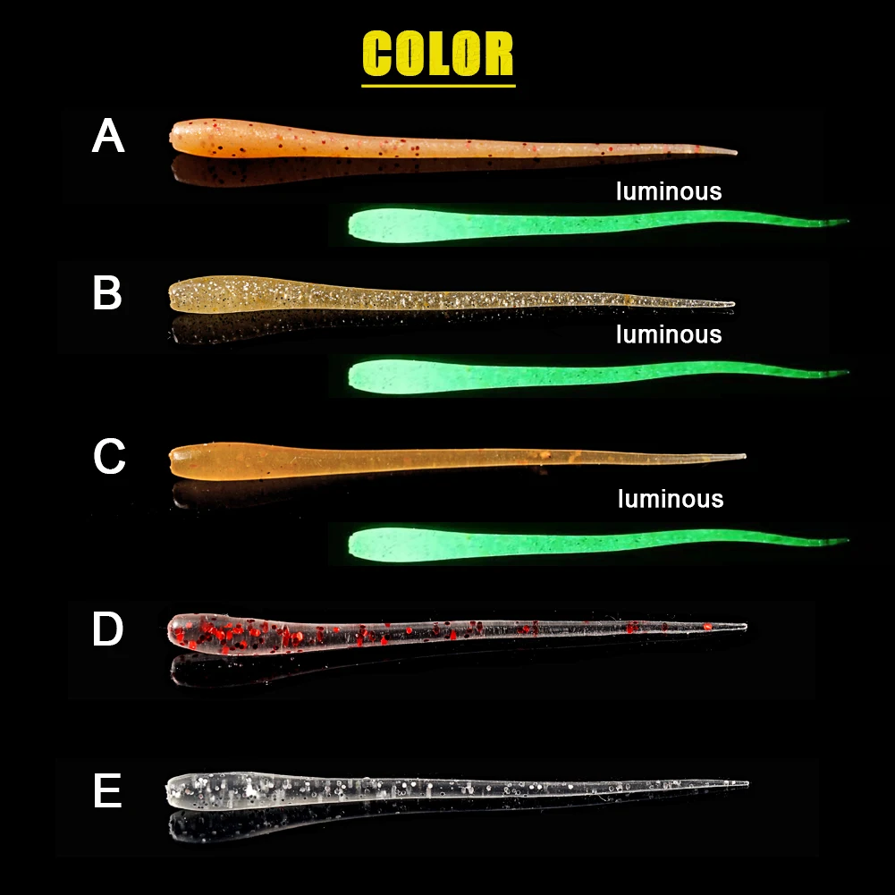 SUNMILE-cebo suave de gusano Artificial, cebos de natación, 30 unids/caja, 65mm/0,34g, señuelo de pez roca, plantilla, Señuelos de Pesca, carpa, Leurre Souple - imagen 5