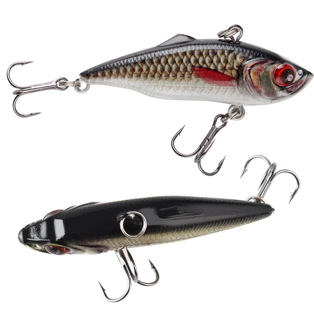Señuelo de pesca NGB 10,6g VIB ojos 3D 6cm cebo Artificial vibración señuelos duros con anzuelo triple Wobblers para Lucio - imagen 5