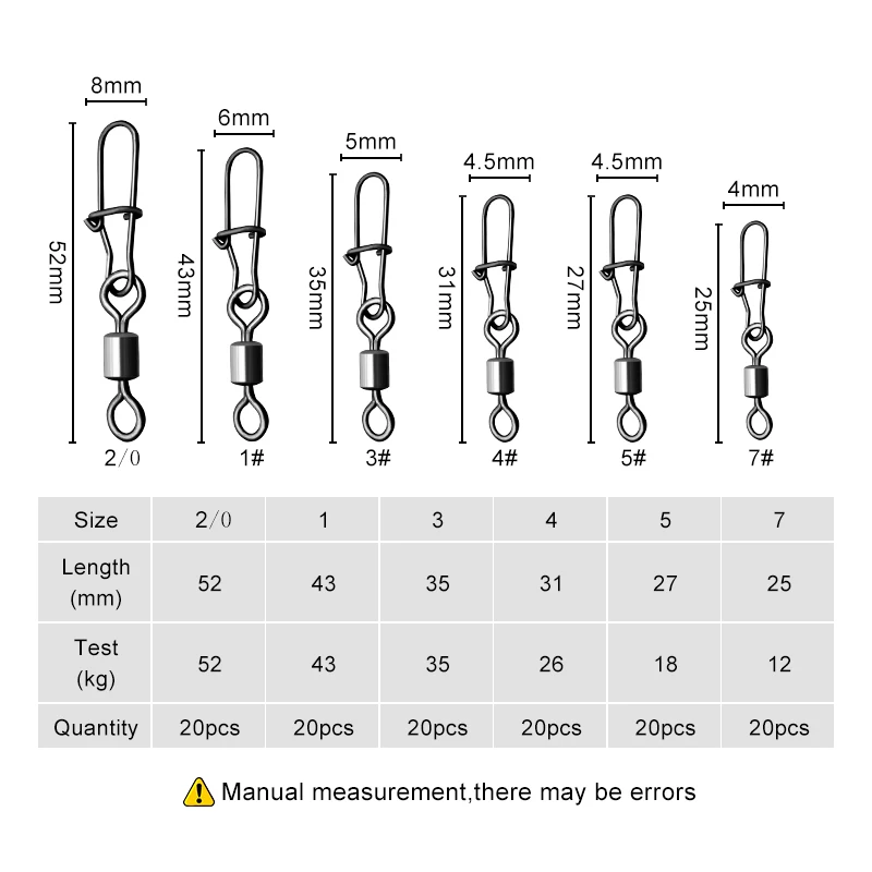 KESFISHING-conector de Pesca de 20 piezas, Pin de rodamiento giratorio, broche giratorio, señuelo, aparejos, accesorios de Pesca - imagen 4