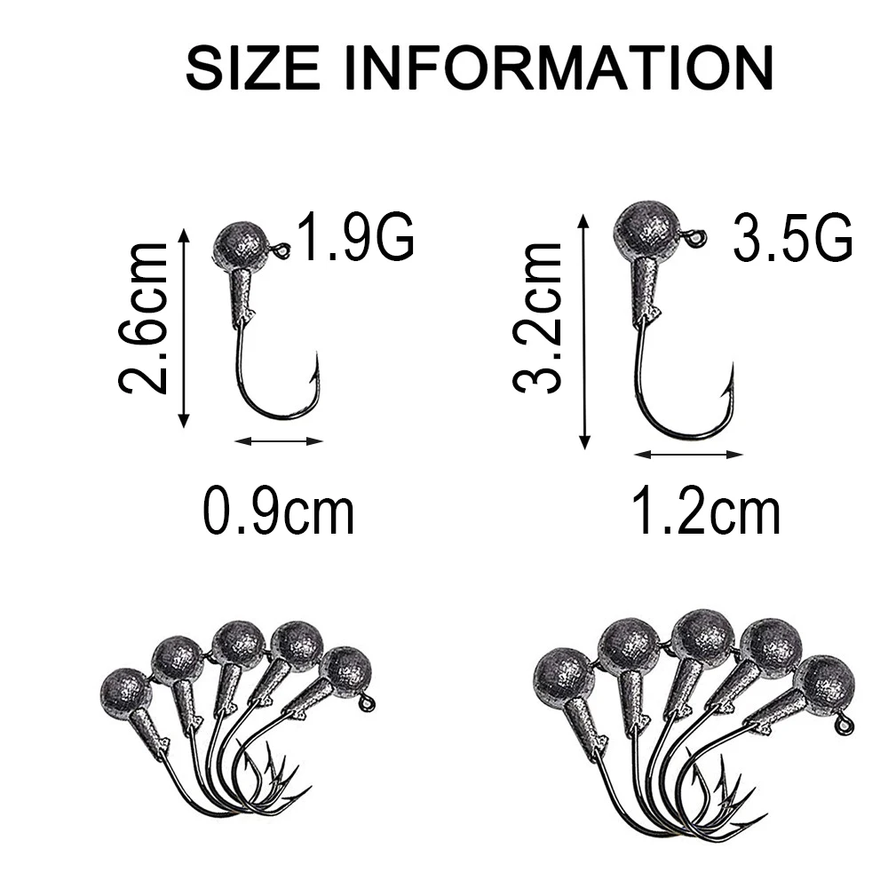 Kit de Señuelos de Pesca de trucha blanda, anzuelos de lubina con cabeza de plantilla, gusanos artificiales, señuelo, aparejos de cebo, 110 piezas/48 piezas - imagen 4