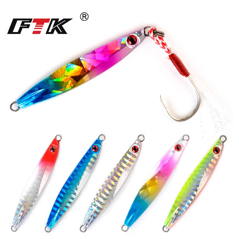 FTK-señuelo de pesca de plomo láser, 20g/67mm, 30g/80mm, 40g/88mm, ojos 3D, plantilla de Metal, Leurre, pesca en mar, Wobbler, cebos duros