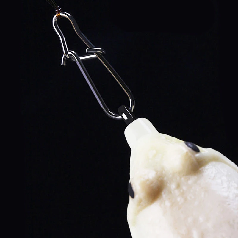 Broches de pesca de acero inoxidable, Clips de cierre de tamaño 0-8, accesorios de conector de seguridad, aparejos para señuelos, anzuelos, herramientas, 50 Uds. - imagen 5