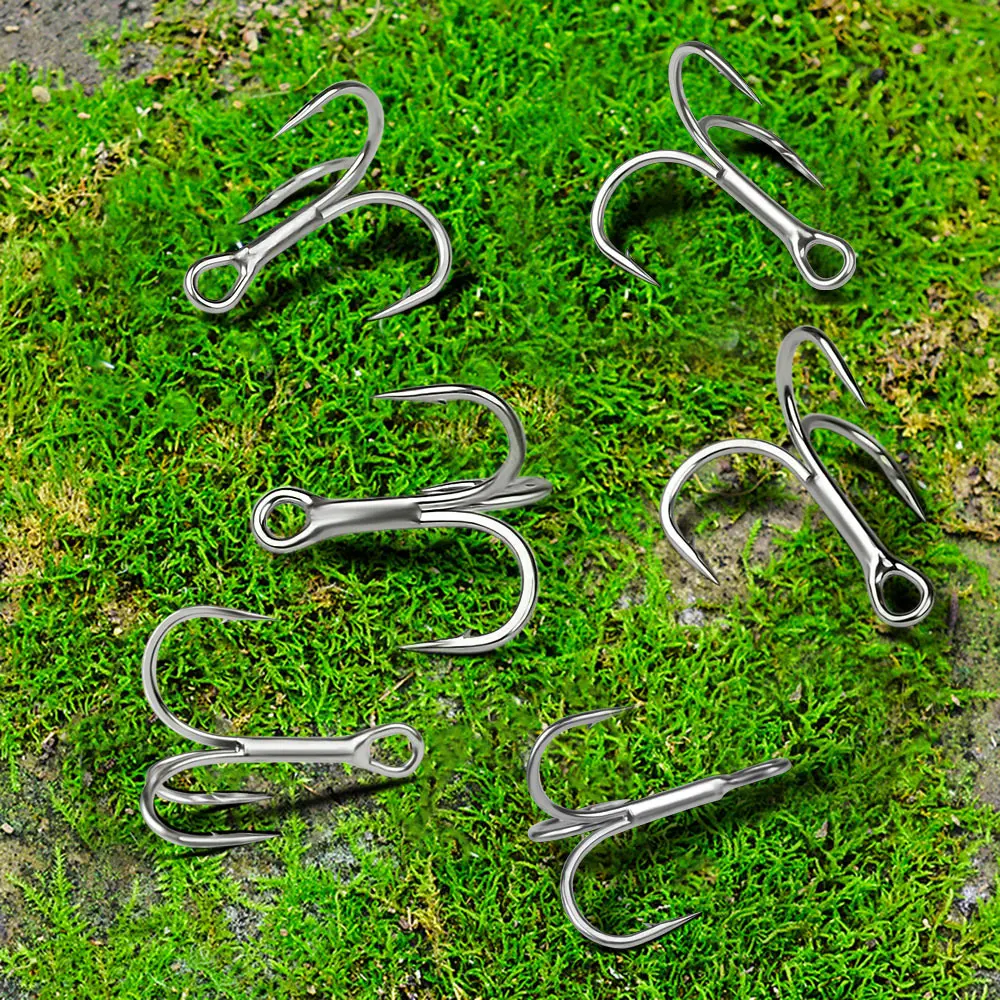 PROBEROS 20PCS Fishing Hooks 18-16-14-12-10-8-6-4-2-1-1/0-2/0-3/0-4/0-5/0# High Carbon Treble Hooks Triple Barbed Fishhooks - imagen 5