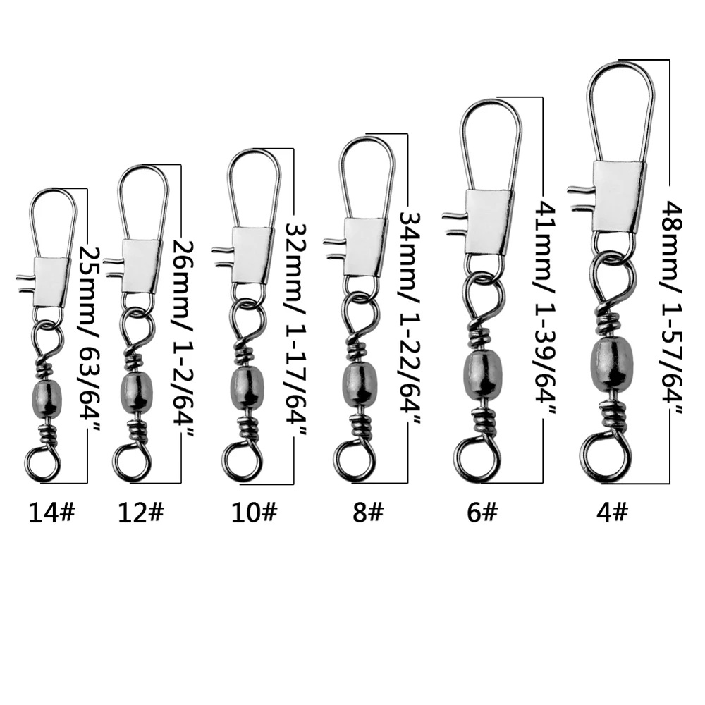 Conector de pesca de acero inoxidable, Pin de rodamiento giratorio con broche, conector sólido de varios tamaños, señuelo de anzuelo, accesorios de aparejos - imagen 3