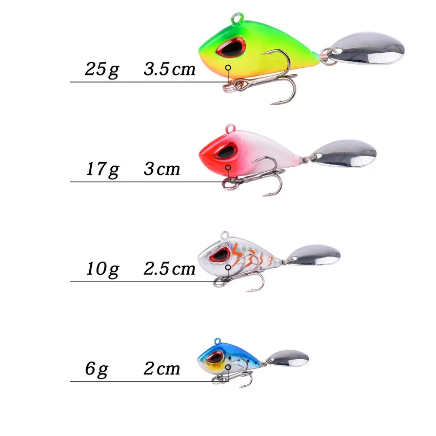 Mini señuelo de pesca de Metal VIB con cuchara, 6G, 10g, 17g, 25g, 2cm, aparejos de pesca, Pin Crankbait, vibración, Spinner, cebo que se hunde, 1 ud. - imagen 2