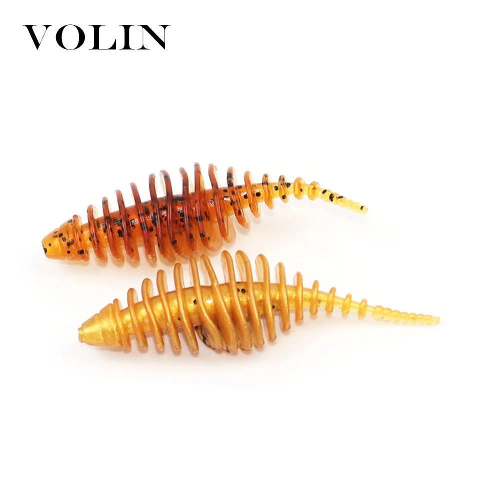 VOLIN nuevo 10 Uds señuelo de pesca de trucha 50mm 1,5g cebo de silicona cebo falso Artificial de goma cebos de pesca Shad Wobblers Swimbait - imagen 3