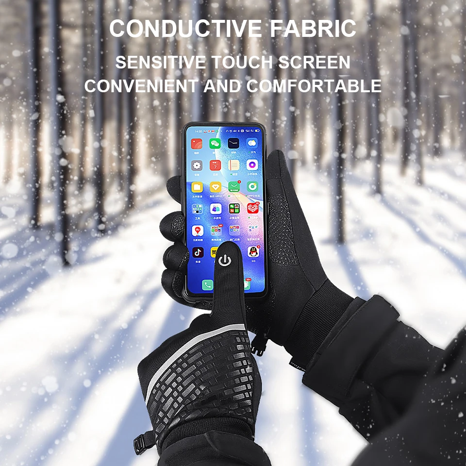 WALK FISH-guantes de pesca de dedo completo, resistentes al viento, impermeables, pantalla táctil, Palma antideslizante, cálidos, para deportes al aire libre, correr, ciclismo - imagen 3