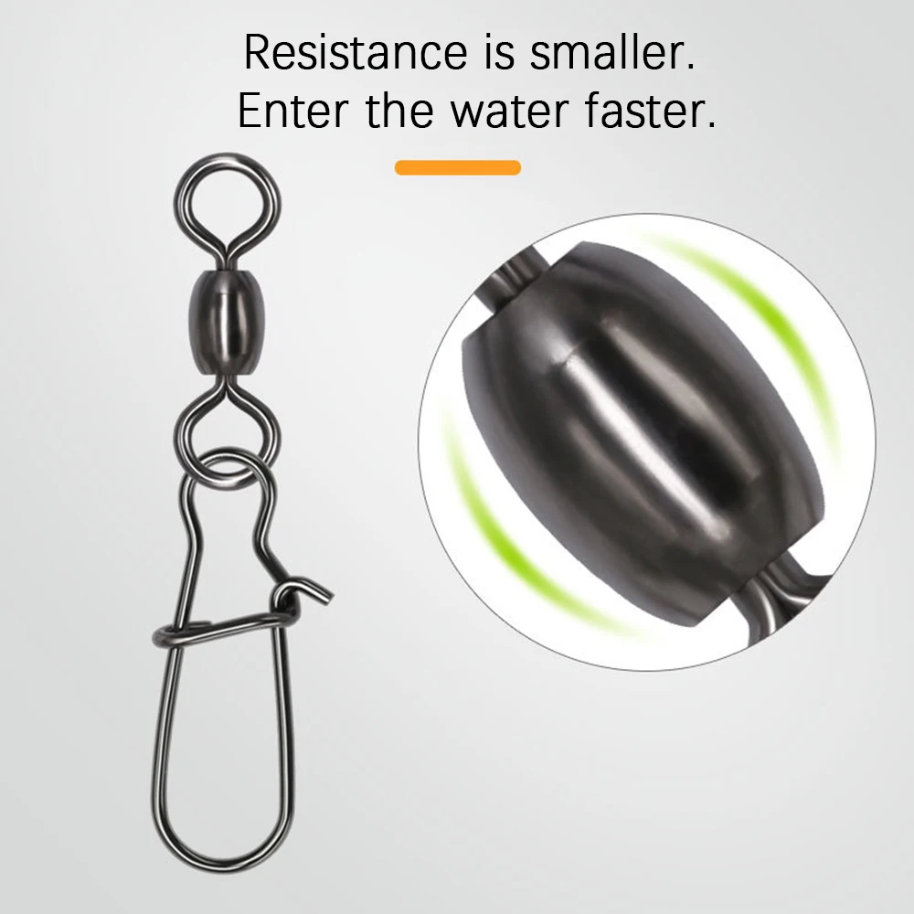 DNDYUJU-10 piezas, accesorios de pesca de carpa, Conector de grúa giratoria de acero inoxidable, anzuelo a presión, señuelo, aparejos giratorios para anzuelo de pesca