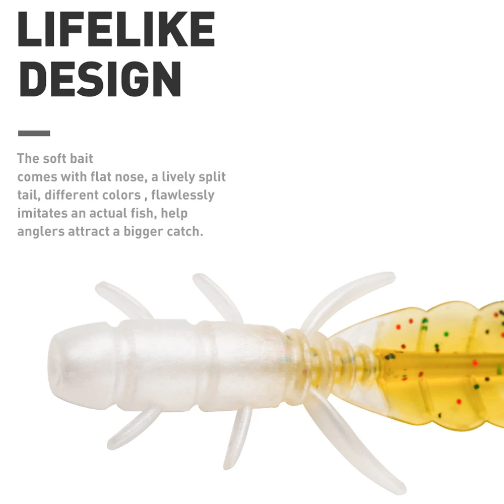 JOHNCOO-señuelo de pesca de 12 piezas, cebo suave de silicona de 50mm y 75mm para perca Wobblers Swimbait, señuelo suave Artificial para trucha - imagen 5