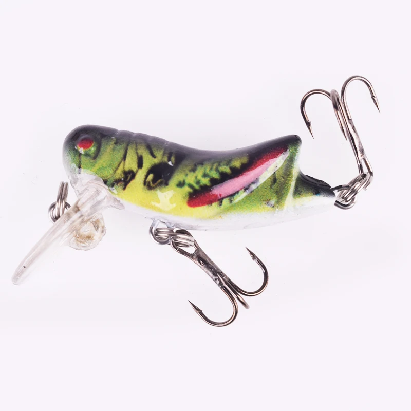 Señuelo de Pesca de pececillos, cebo Wobbler de colores mezclados, Crankbait para saltamontes de plástico realista, aparejos de Pesca de carpa y lubina, 4 unids/set por juego - imagen 5