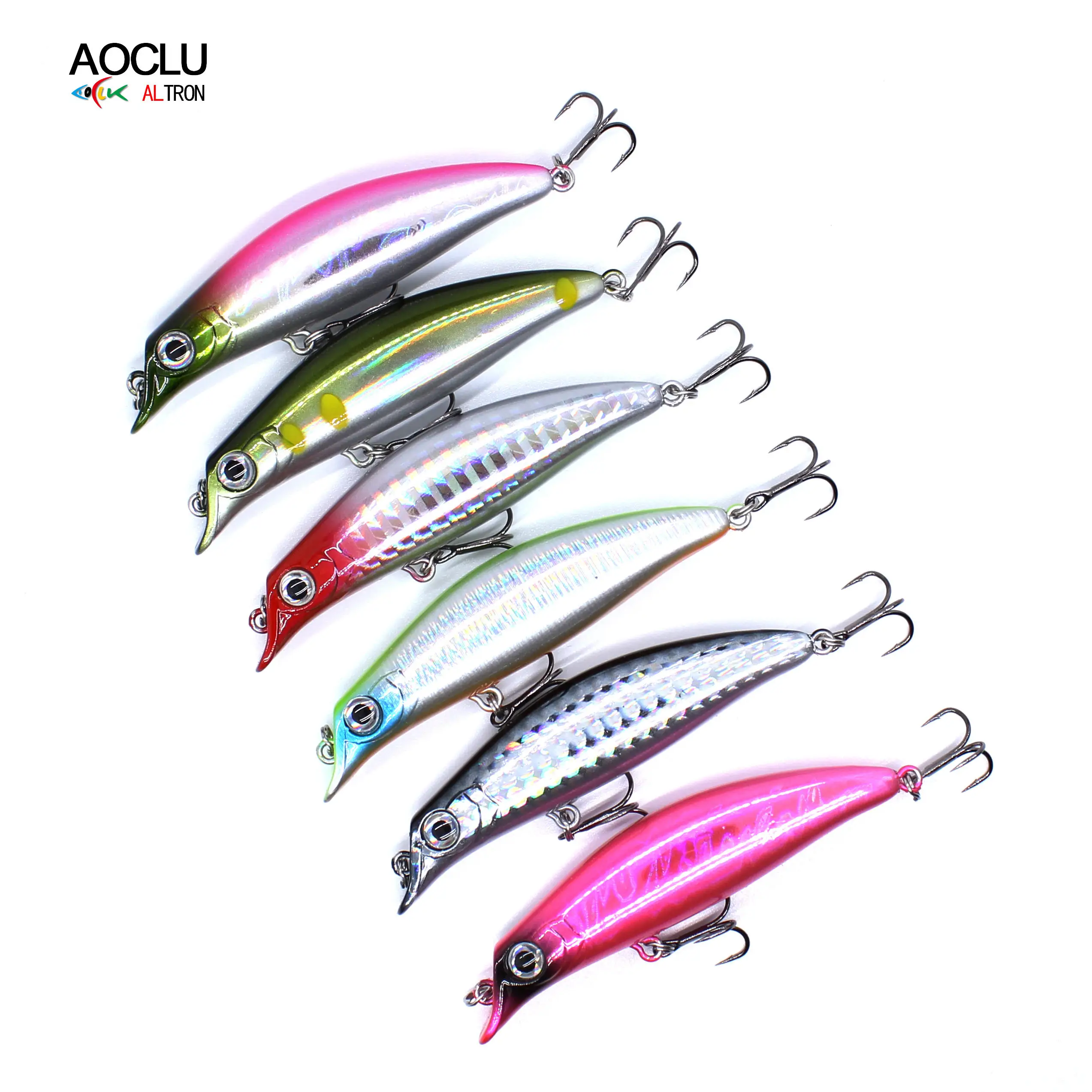 AOCLU Topwater Hybird Swimmer, cebo duro de 75mm y 6,5g, señuelo para pececillos, trucha, pesca en barco, pintura UV que brilla en el agua - imagen 4