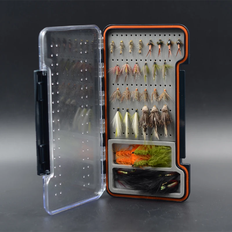 Caja de almacenamiento de plástico ABS para moscas, bolsillo pequeño/grande, transparente, resistente y duradero, para pesca con mosca de un lado - imagen 4