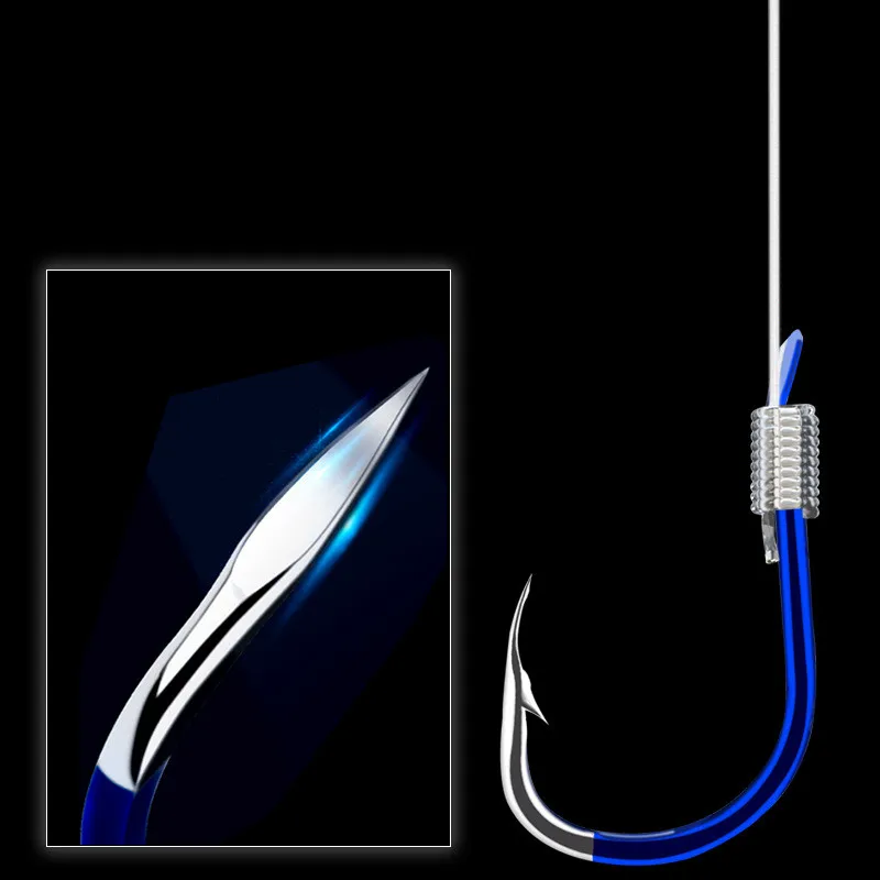 Anzuelo de acero para pesca de carpa de alto carbono, línea de unión de 45CM, estilo japonés, para agua de mar, 10 par/bolsa, 1 - imagen 3