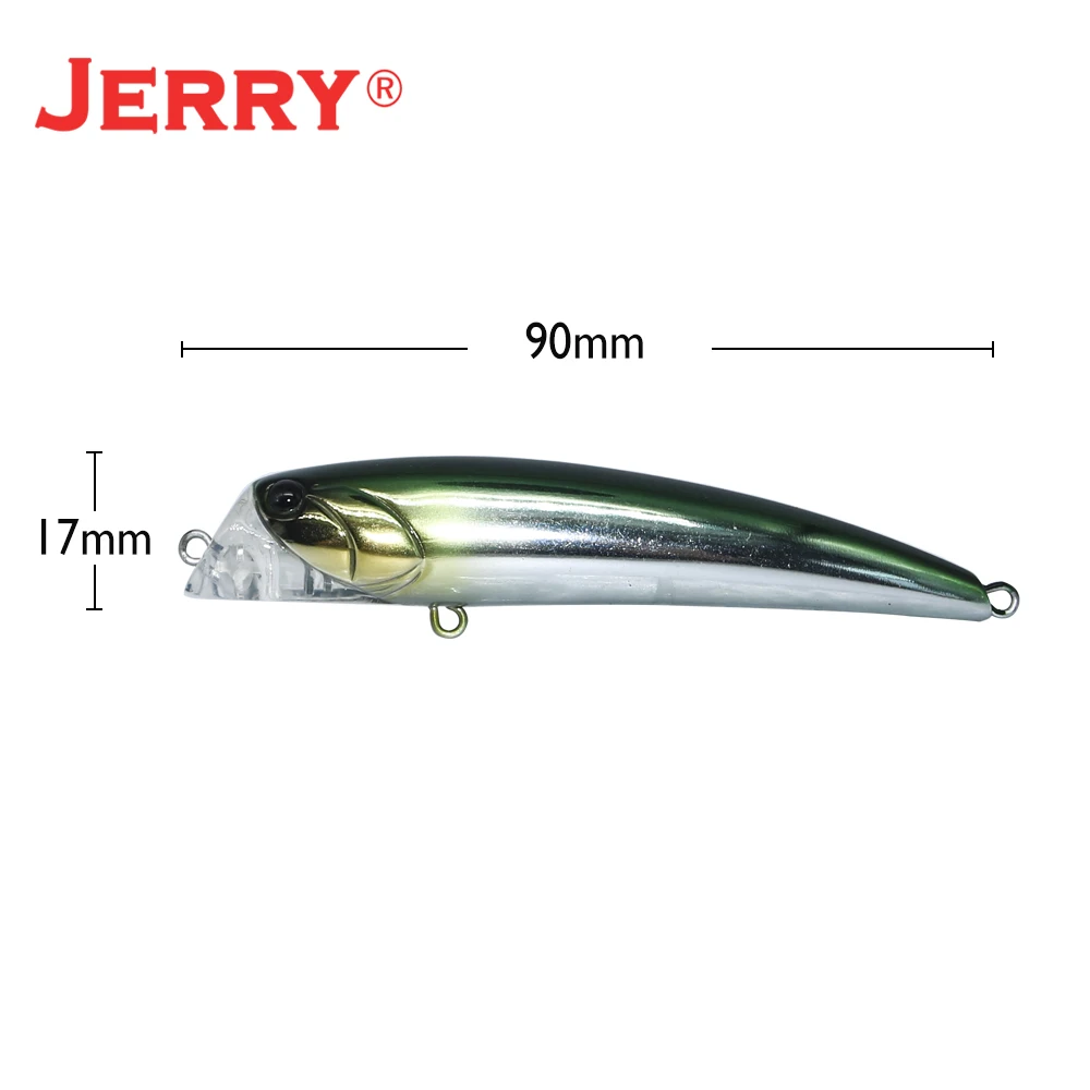 Señuelos de Pesca de Mar Jerry Dominator 90S 13g Jerk Minnow, cebos duros flotantes de fundición larga, aparejos de pesca artificiales de lubina - imagen 4