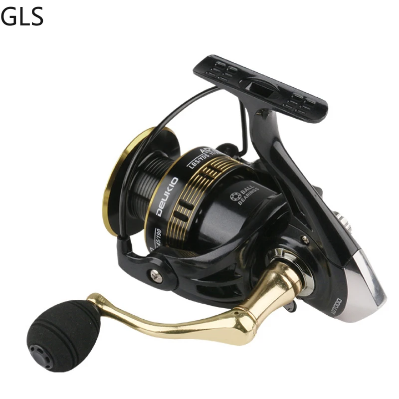 GLS-carrete de pesca de Metal completo, rueda giratoria de agua dulce, relación de transmisión 5,2, 2000, 3000, 4000, 5000, 6000, serie 7000 - imagen 5