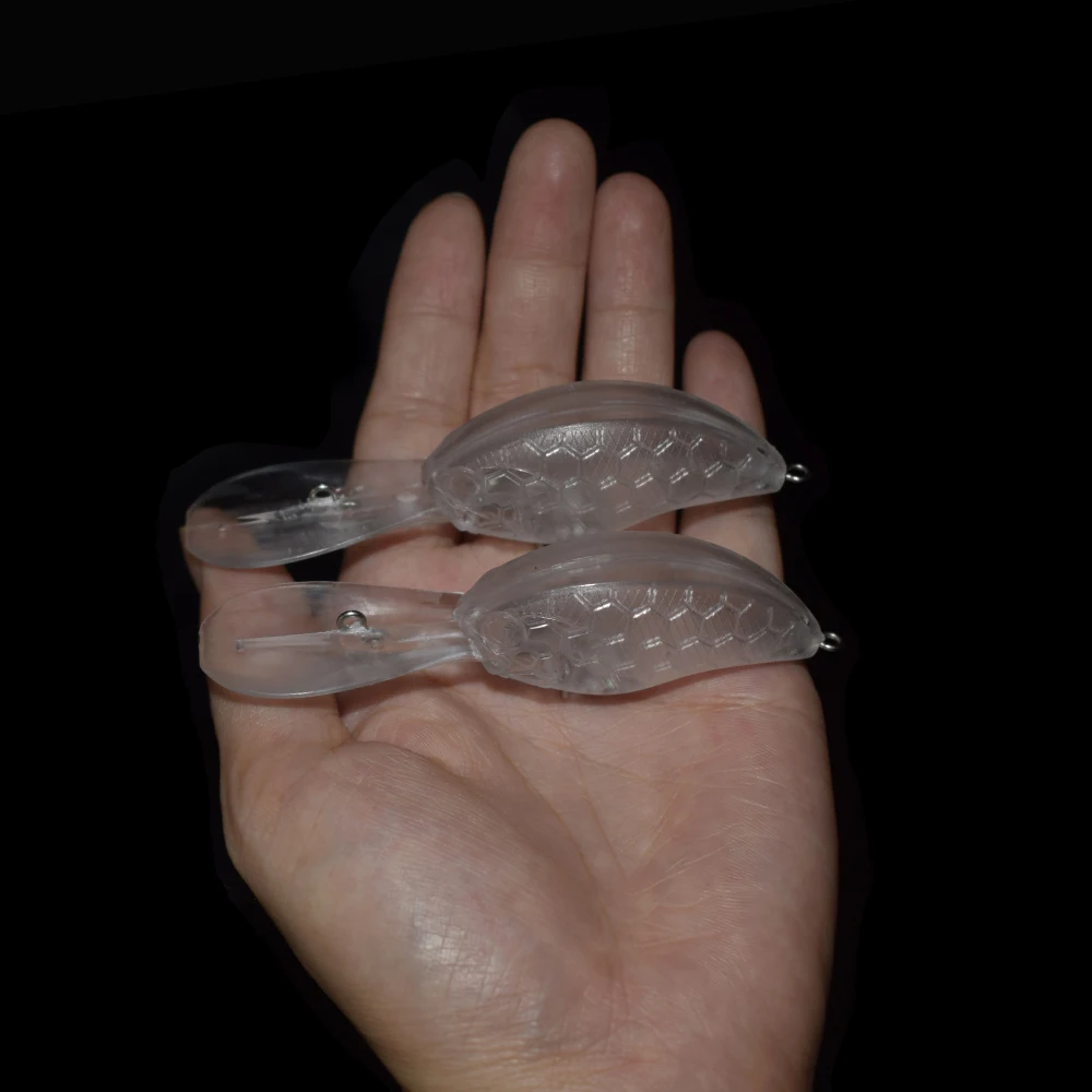 CCLTBA-Señuelos de Pesca sin pintar Crankbait en blanco, cuerpo duro, Wobbler, aparejos de pesca para bricolaje, 10 unidades por lote - imagen 4