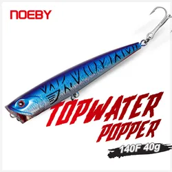 NOEBY-Señuelos de Pesca Popper, cebo duro flotante de 140mm, 40g, Topwater Dorado, Wobblers