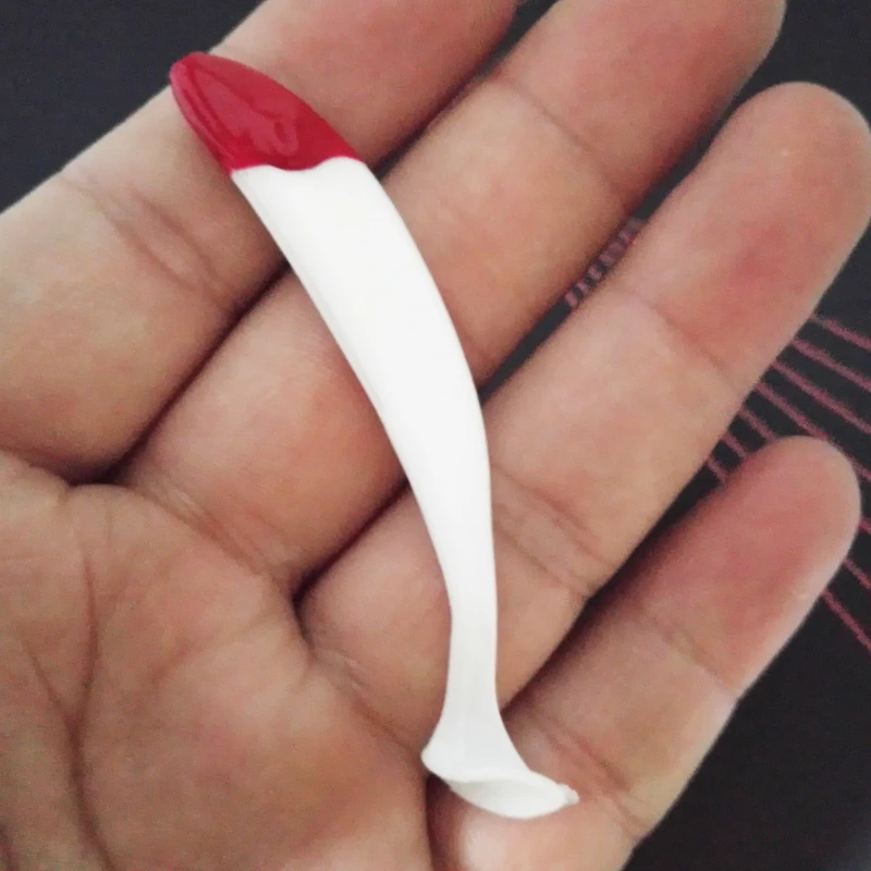 Wobbler de cola larga para Pesca, Señuelos de silicona de 6cm/7cm, ojo 3D Abdominal con ranura de gancho, cebos blandos, aparejos de lubina, 1 unidad por lote