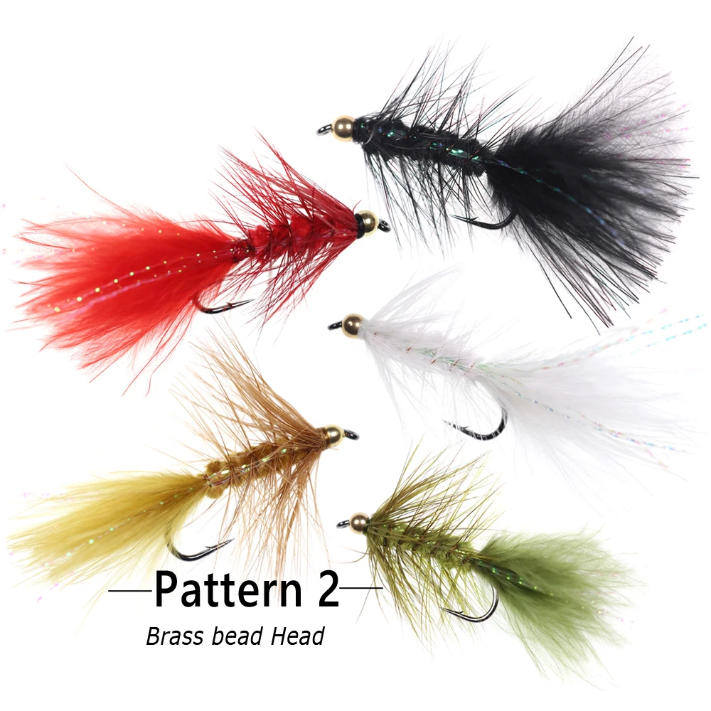 Bimoo-Señuelos de Pesca con cabeza de latón para Lucio, trucha arcoíris, Señuelos de Pesca cebo, color rojo y negro, 6 uds. - imagen 3