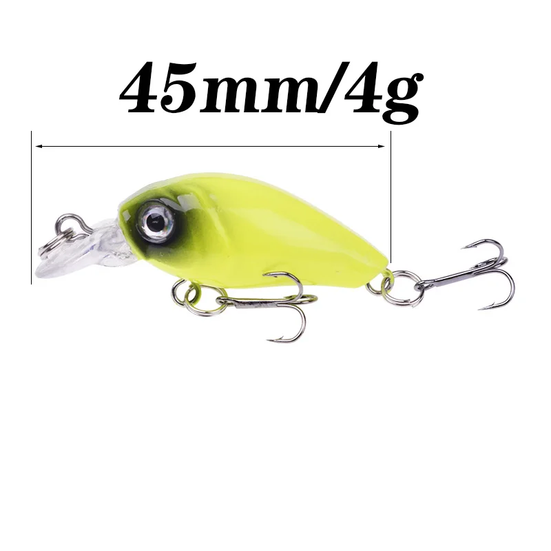 Señuelo de pesca de manivela, cebo duro Artificial, Swimbait, Crankbait con gancho triple para carpa, aparejos de lubina, 4,5 cm, 4g, 1 unidad - imagen 3