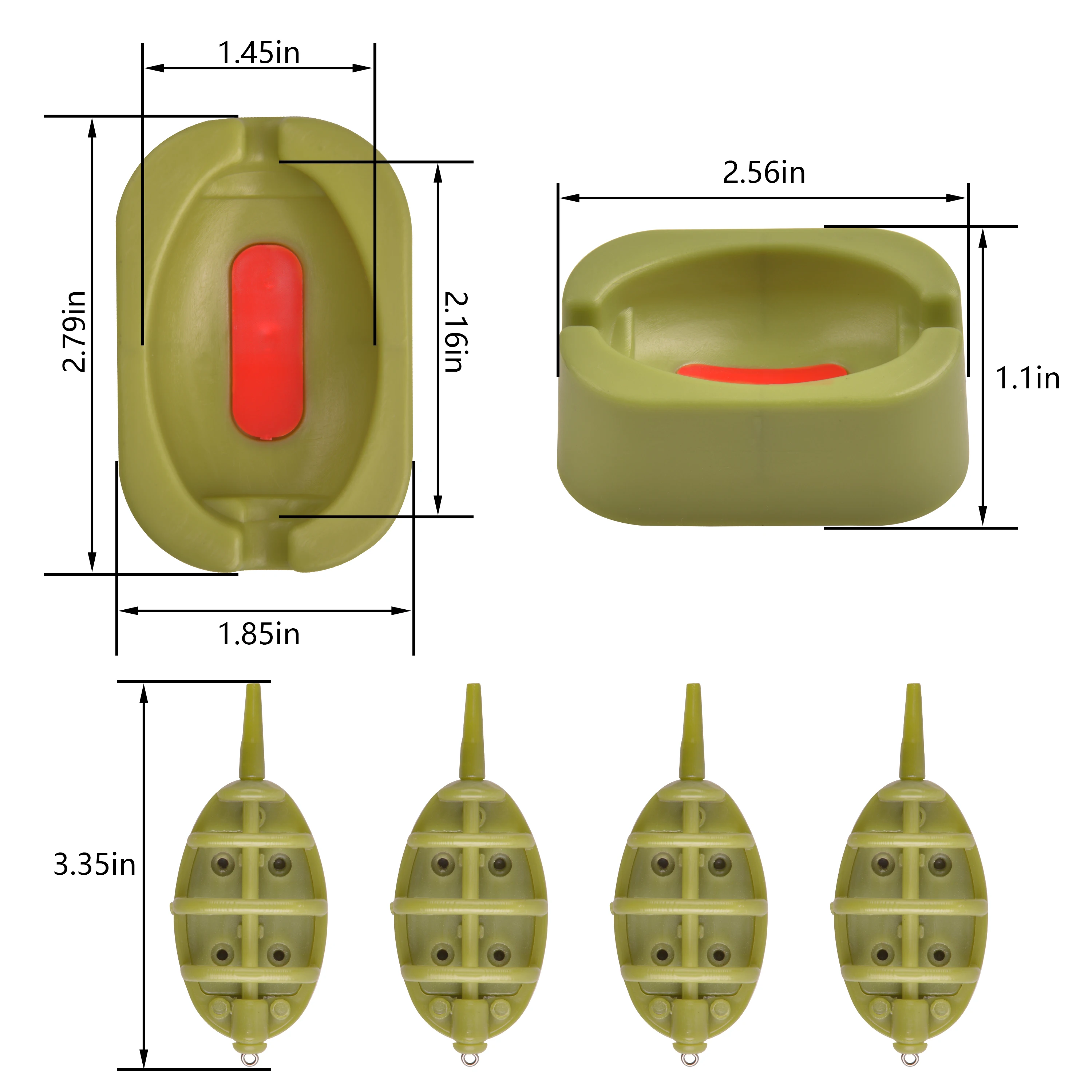 Juego de alimentadores de método en línea para pesca de carpa, herramienta de soporte de liberación rápida de moldes, accesorios de cebo