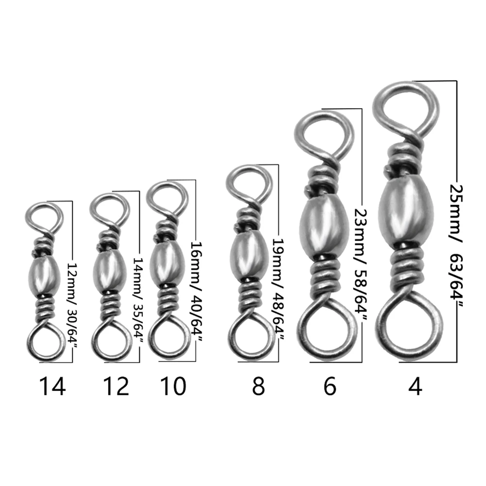 Conector de pesca de acero inoxidable, Pin de rodamiento, aparejo de señuelo, accesorios de anzuelo, Conector de anillo sólido giratorio, herramienta de pescado - imagen 3