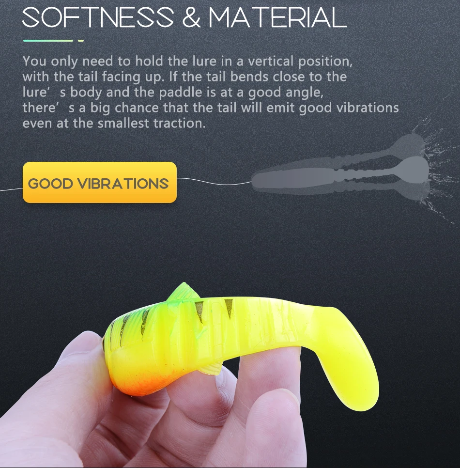 Detalle del acabado y textura del señuelo MEREDITH de silicona