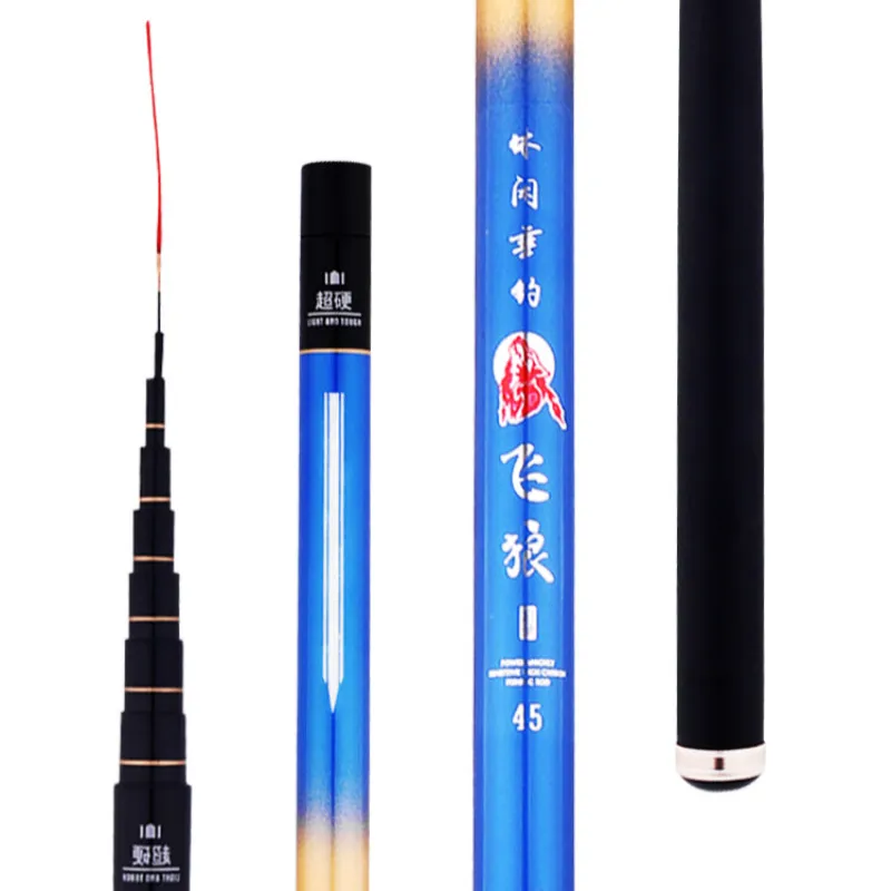 Caña de pescar telescópica de fibra de carbono dura, superligera, giratoria, 3,6 M/4,5 M/5,4 M/6,3 M - imagen 2