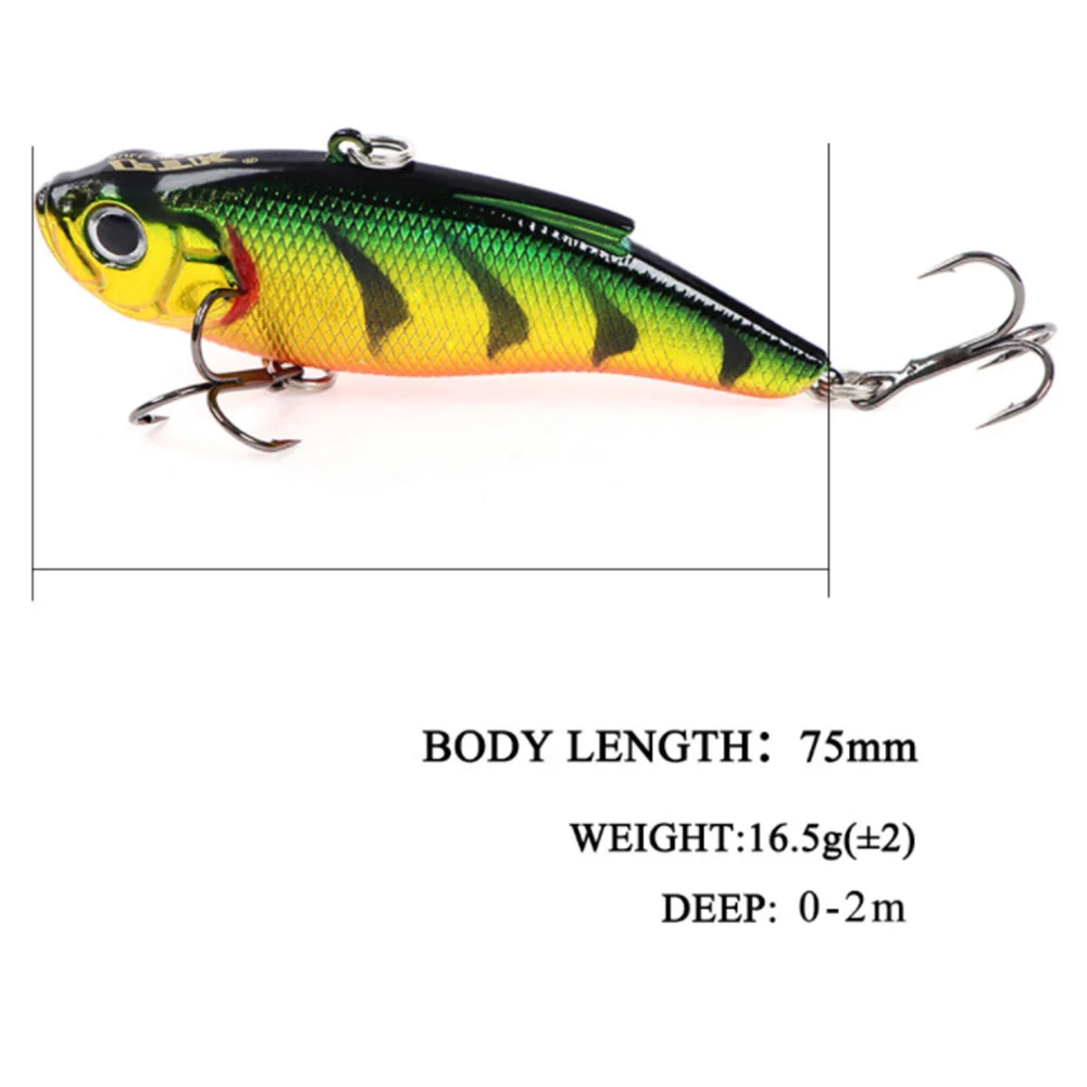 Señuelo VIB de pesca en hielo de invierno, 7,5 cm, 16,5g, duro, Artificial, nuevo, plástico, sonajero, vibración de hundimiento, cebo de lubina - imagen 3