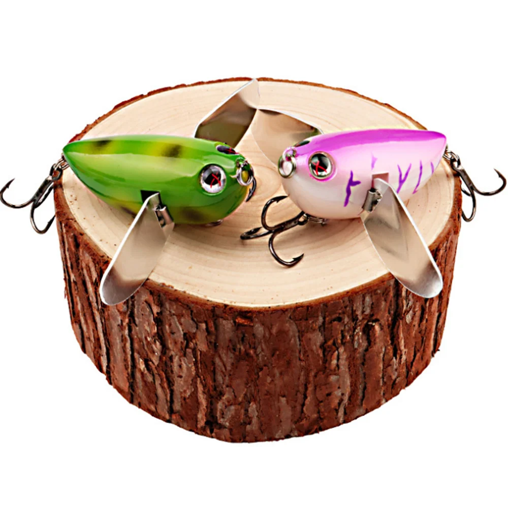 Topwater-señuelo de pesca Crankbait Popper, cebo duro Artificial con alas de Metal para bagre, aparejos de pesca de lubina, 6cm, 12,5g, 1 ud. - imagen 4