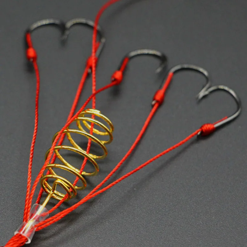 Mosodo 4 unids/caja anzuelos de cebo para pesca de carpa, anzuelos trampa con alimentador de resorte, jaula de cebo, anzuelos de explosión, herramientas de aparejos de pesca gruesos - imagen 5