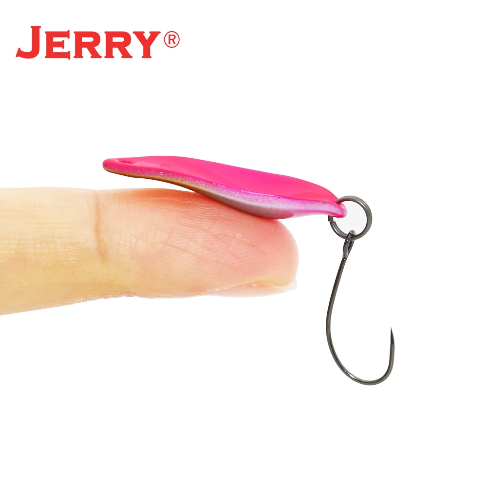 Jerry Ares-cuchara de Metal con un solo gancho, Micro Señuelos de Pesca de 4,4g, cebo de pesca Artificial ultraligero giratorio de latón para lago