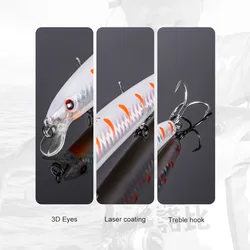 NOEBY Wobbler Minnow Flotante 130mm 13,5g para lucios