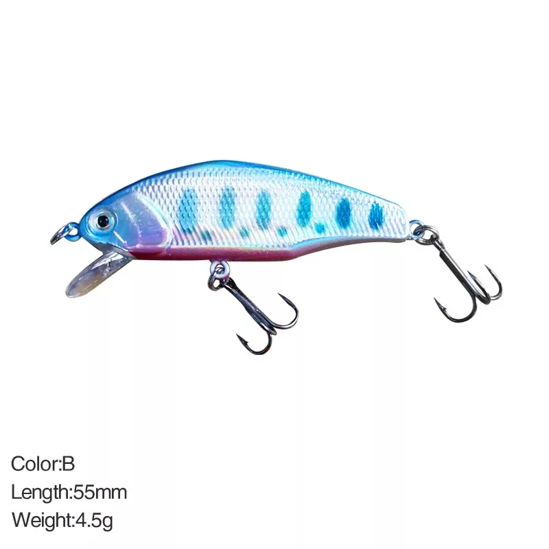 Señuelo de Pesca Minnow Wobbler, cebo japonés Jerkbait, perca, Mini señuelos de hundimiento, cebo Artificial duro, 55mm/4,5g - imagen 4