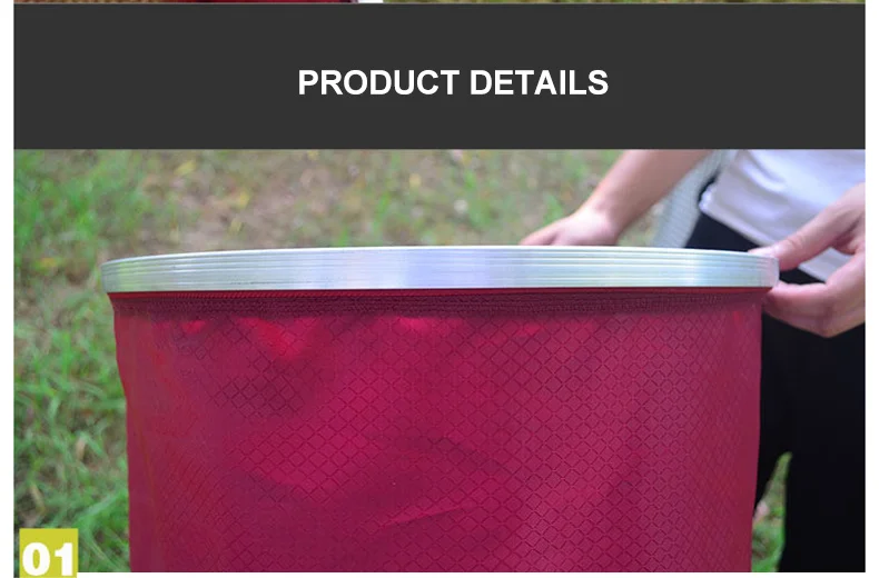 Esta vibrante bolsa roja es perfecta para aventuras al aire libre.