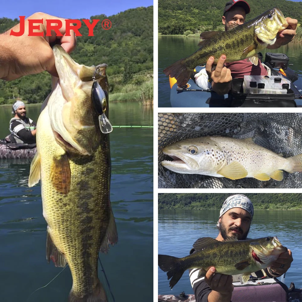 Jerry Atalanta-señuelos de pesca ultraligeros, Wobbler de buceo profundo, enchufe flotante, sonajero, manivela de 47mm, cebos negros para lubina, Lucio, trucha - imagen 4