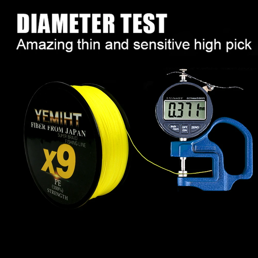 YEMIHT-sedal trenzado de PE para pesca en agua salada, 9 hebras, 100/300/500m, 9 tejidos, 20lb-80lb - imagen 3