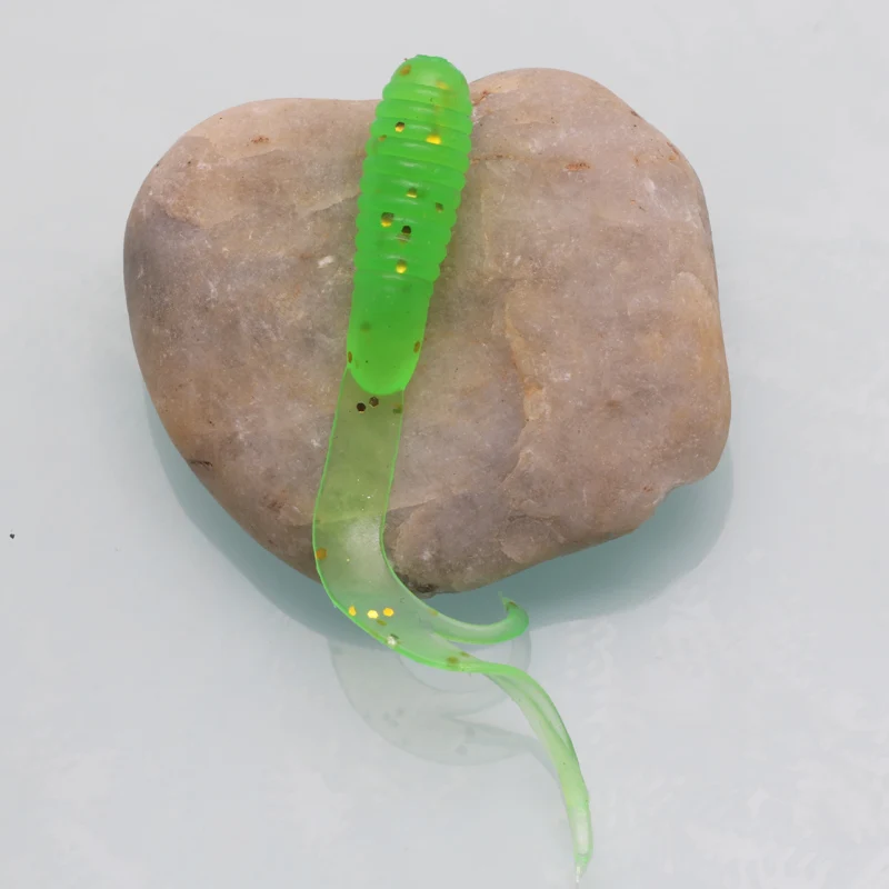 POETRYYI-señuelo de Pesca suave, cebo de silicona para gusanos, cebo de palo salvaje, aparejos blandos, para carpa, lubina, trucha, 50 Uds. - imagen 2