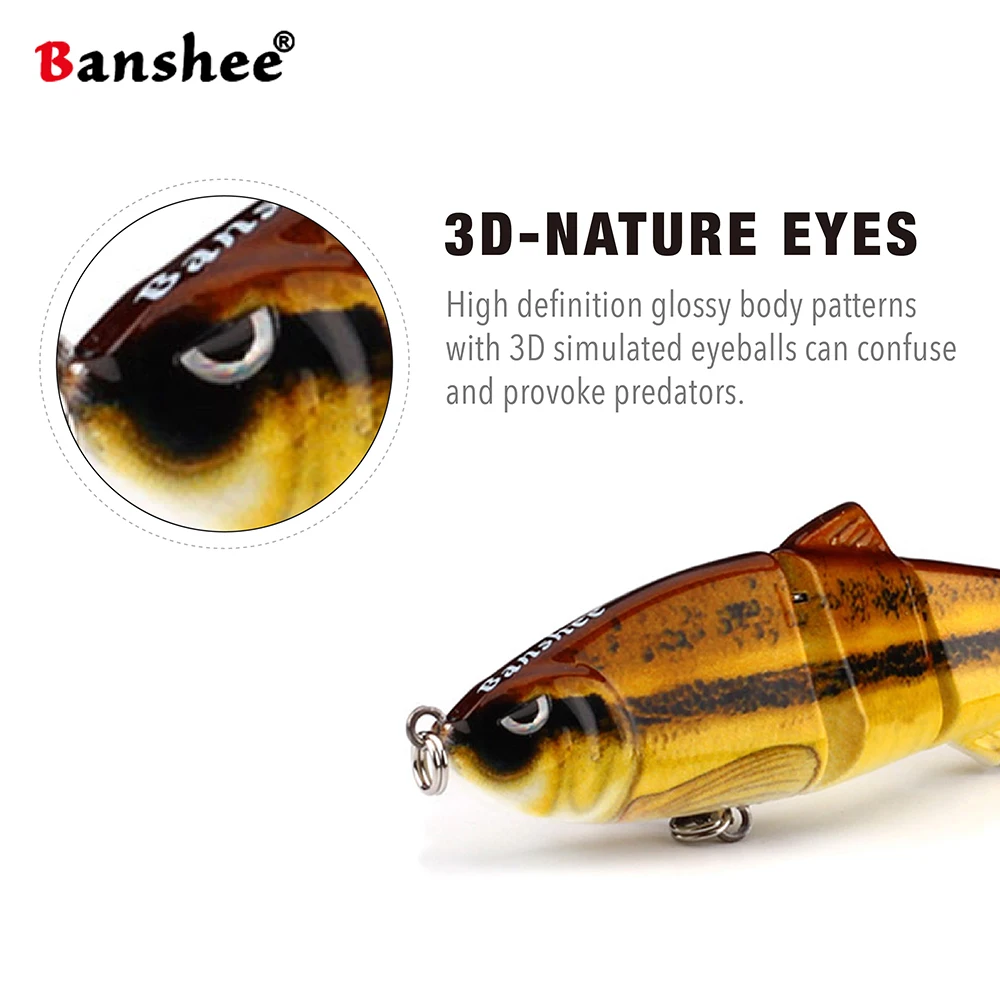 Banshee 100mm 11g Pike Wobblers para pesca cebo Artificial duro multiarticulado Swimbait Crankbait hundimiento señuelo de pesca lubina pescado
