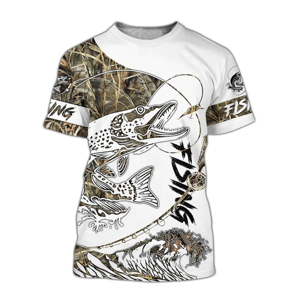 Camiseta de Pesca con Lucio 3D – Manga Corta Verano Unisex TX0173 - imagen 3