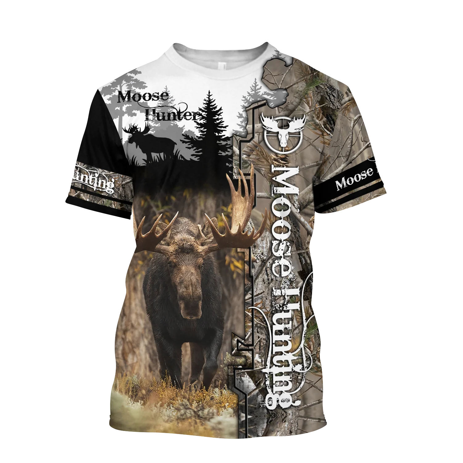 Camiseta Hipster de verano 2025 para hombre, camiseta de manga corta con estampado 3D de caza de alces hermosa, camisetas informales Unisex TX0170 - imagen 3