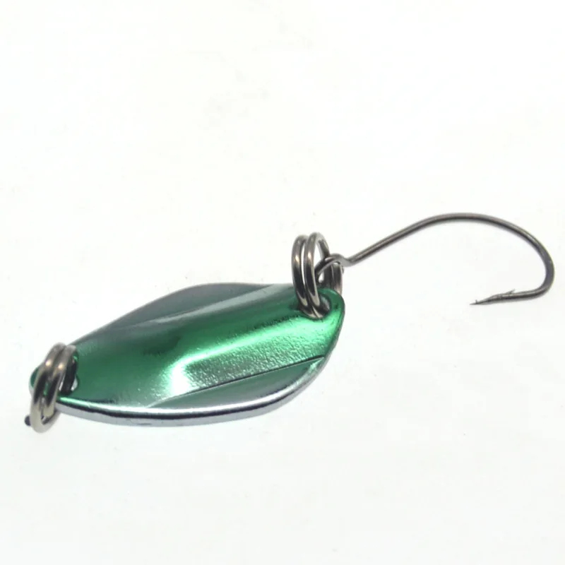 Señuelo de cuchara pequeña de pesca, cebo duro de 3g, cucharas de un solo gancho de doble Color, señuelos artificiales, lote de 6 piezas en oferta - imagen 3