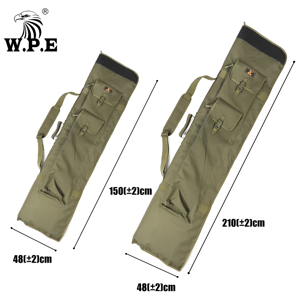 W.P.E-Bolsa de almacenamiento para caña de pescar, aparejos de pesca de tela Oxford plegable, bolsa grande para el vientre, 1,5 m/2,1 m