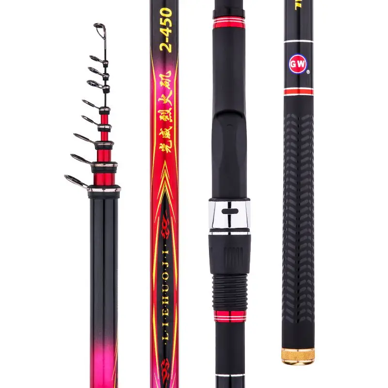 Caña De pescar telescópica, accesorio para caña De pescar De 4,5 m, 5,3 m, 1 #1,5 #2 #3 #4 # Carbon Rock, cuñas De Pesca - imagen 2