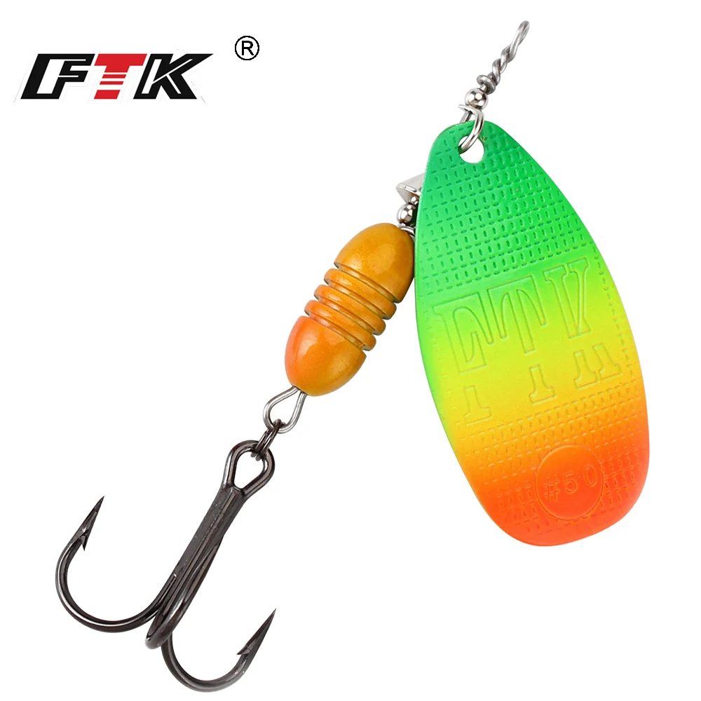 FTK-señuelo de pesca de Metal, cebo giratorio de 5,8g, 6,3g, 10,2g, 16,9g, 18,8g, cebos duros de alta calidad, anzuelo triple, aparejos de pesca para Lucio - imagen 3