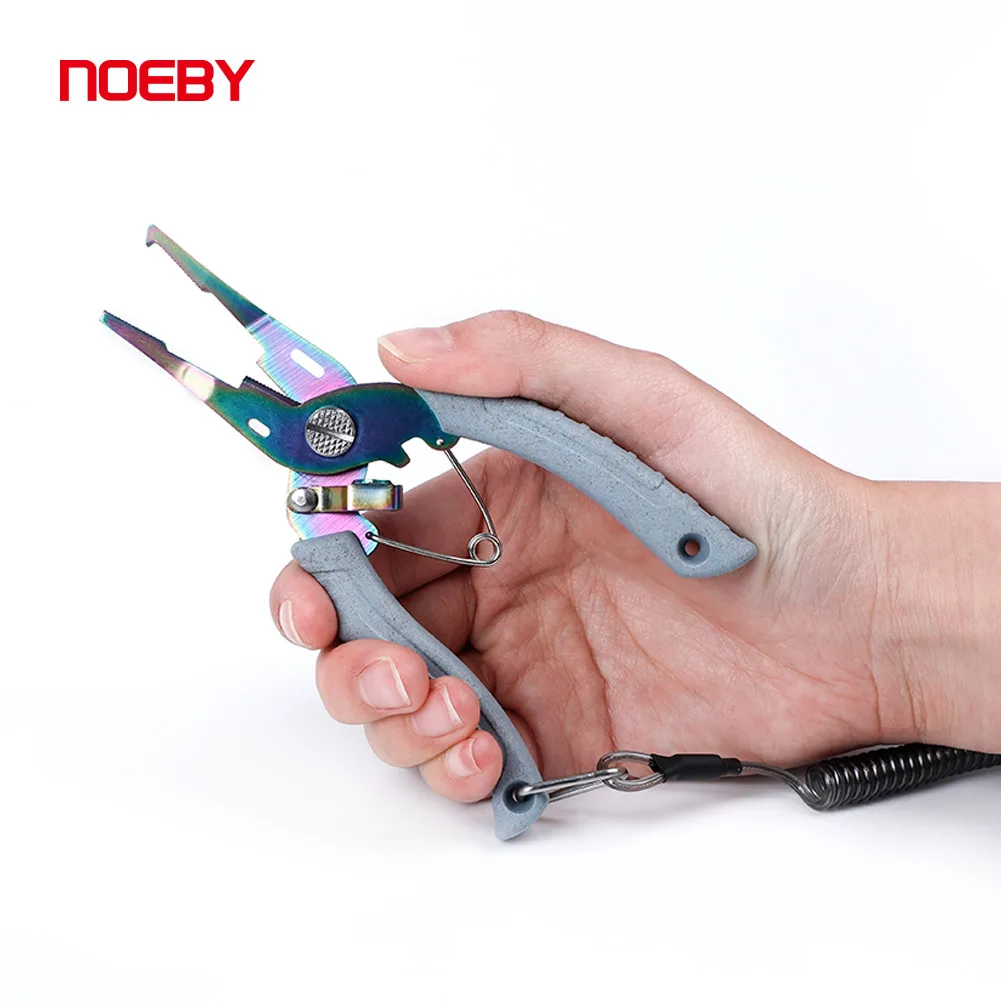 NOEBY-Alicates de pesca, herramienta para un pequeño anillo deslizante de señuelos, alicates de pesca de acero inoxidable, Cortador de línea trenzada, accesorios de pesca - imagen 4