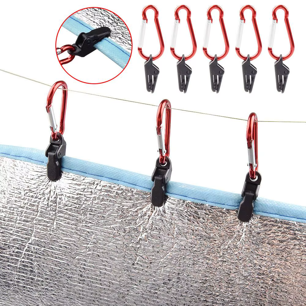 Accesorios para tiendas de campaña con agarre de mandíbula, herramienta para acampar al aire libre, pinza de cocodrilo, gancho, Clips para lona, herramienta de ajuste de lona, soporte para tienda de campaña - imagen 2