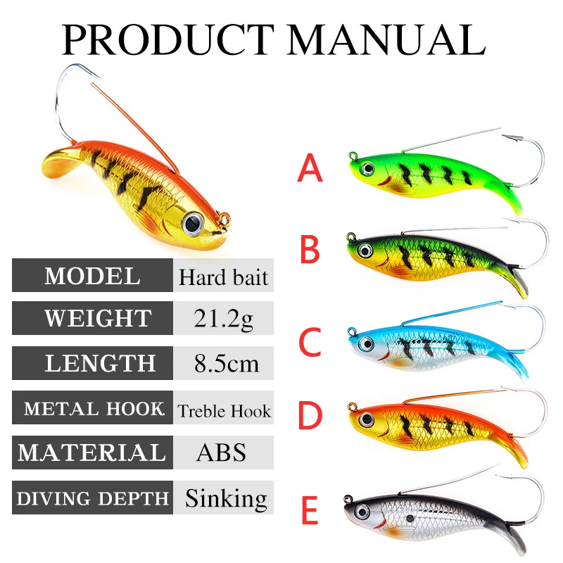 Señuelo de pesca artificial Minnow, anzuelo único, cuchara giratoria, manivela, swim jerk bait, wobblers, jigging, isca, 21g, 85mm, nuevo