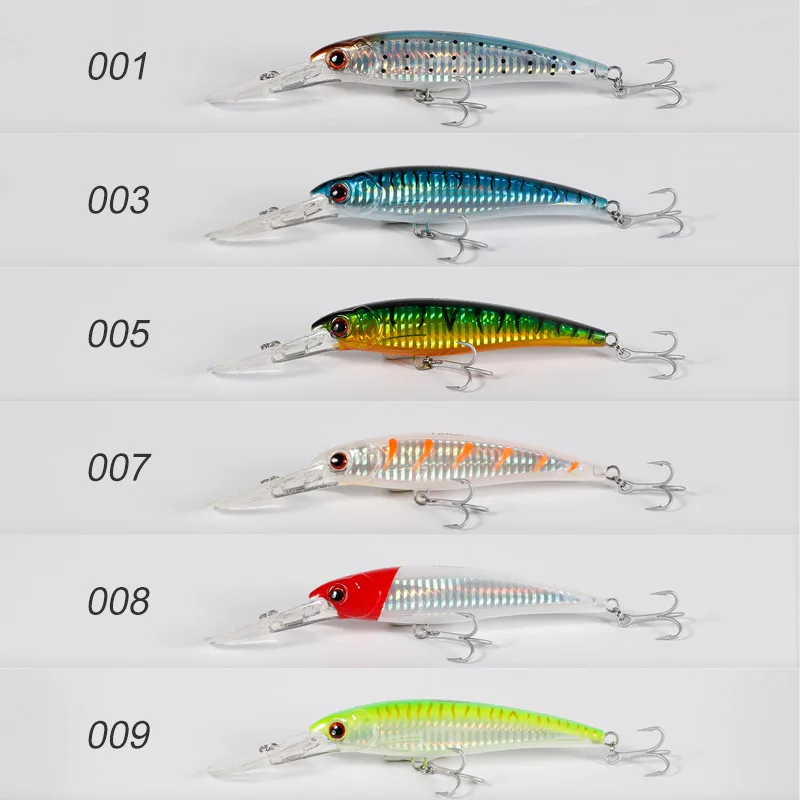 Señuelo de pesca Noeby Minnow Trolling, 3 uds., 120mm, 140mm, 160mm, Wobblers de hundimiento lento, juego de cebo duro, aparejos de pesca de agua salada - imagen 5